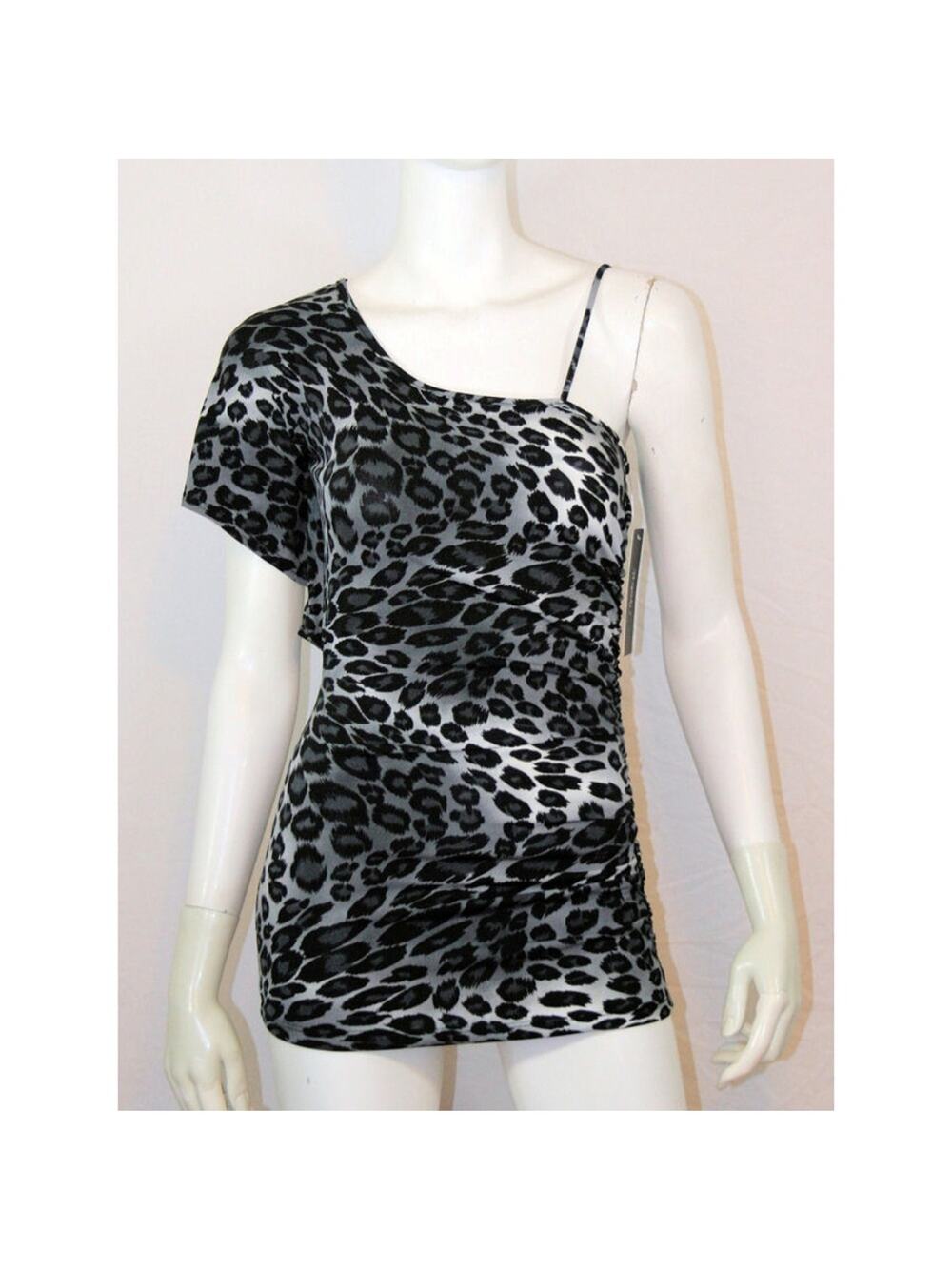 NWT Leopard Print One Shoulder Rhapsody Jersey Top